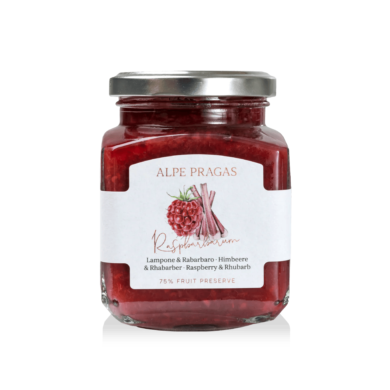 Composta di frutta Lampone e rabarbaro 335g - Alpe Pragas