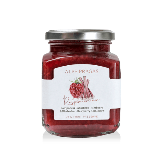 Composta di frutta Lampone e rabarbaro 335g - Alpe Pragas